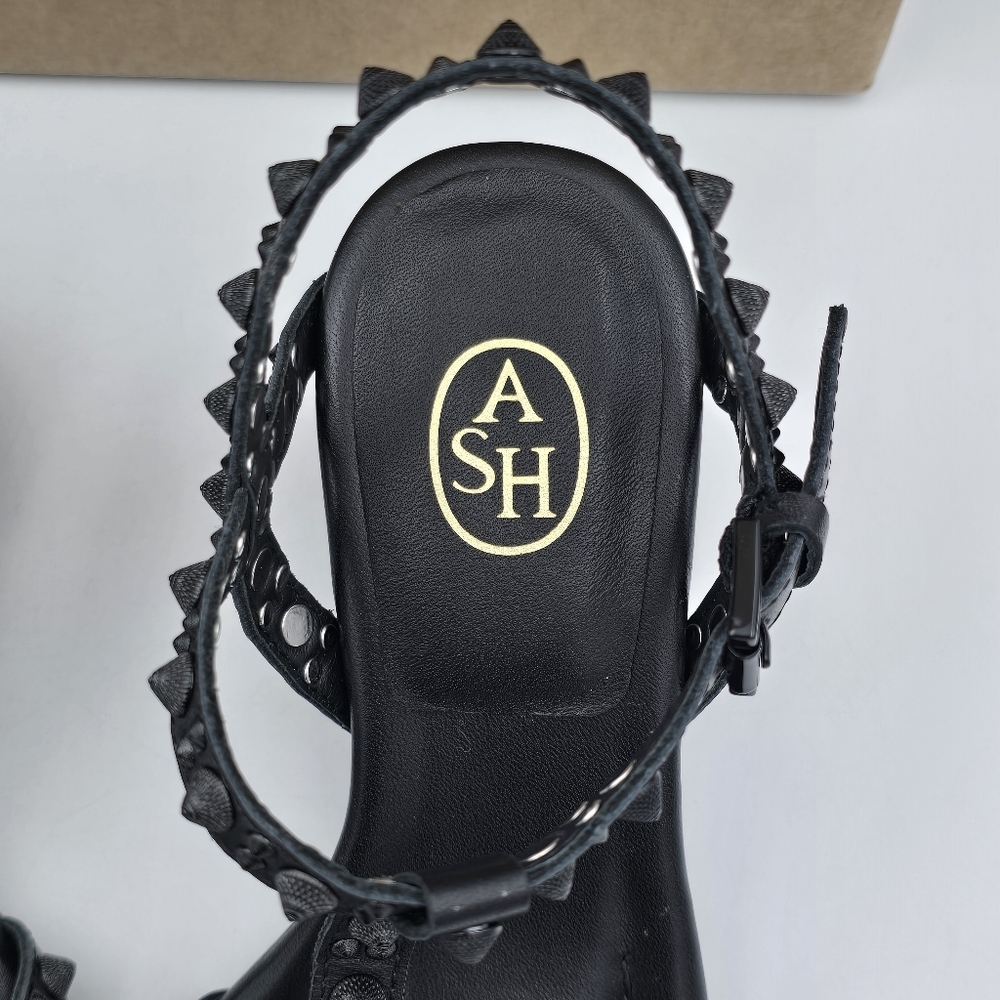 NIB Ash Janice Bis Studded Block Heel Sandals, Black, EU 35/US 5 - Picture 7 of 14
